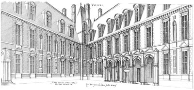 Engraving from Le premier volume des plus excellents Bastiments de France by Jacques I Androuet du Cerceau